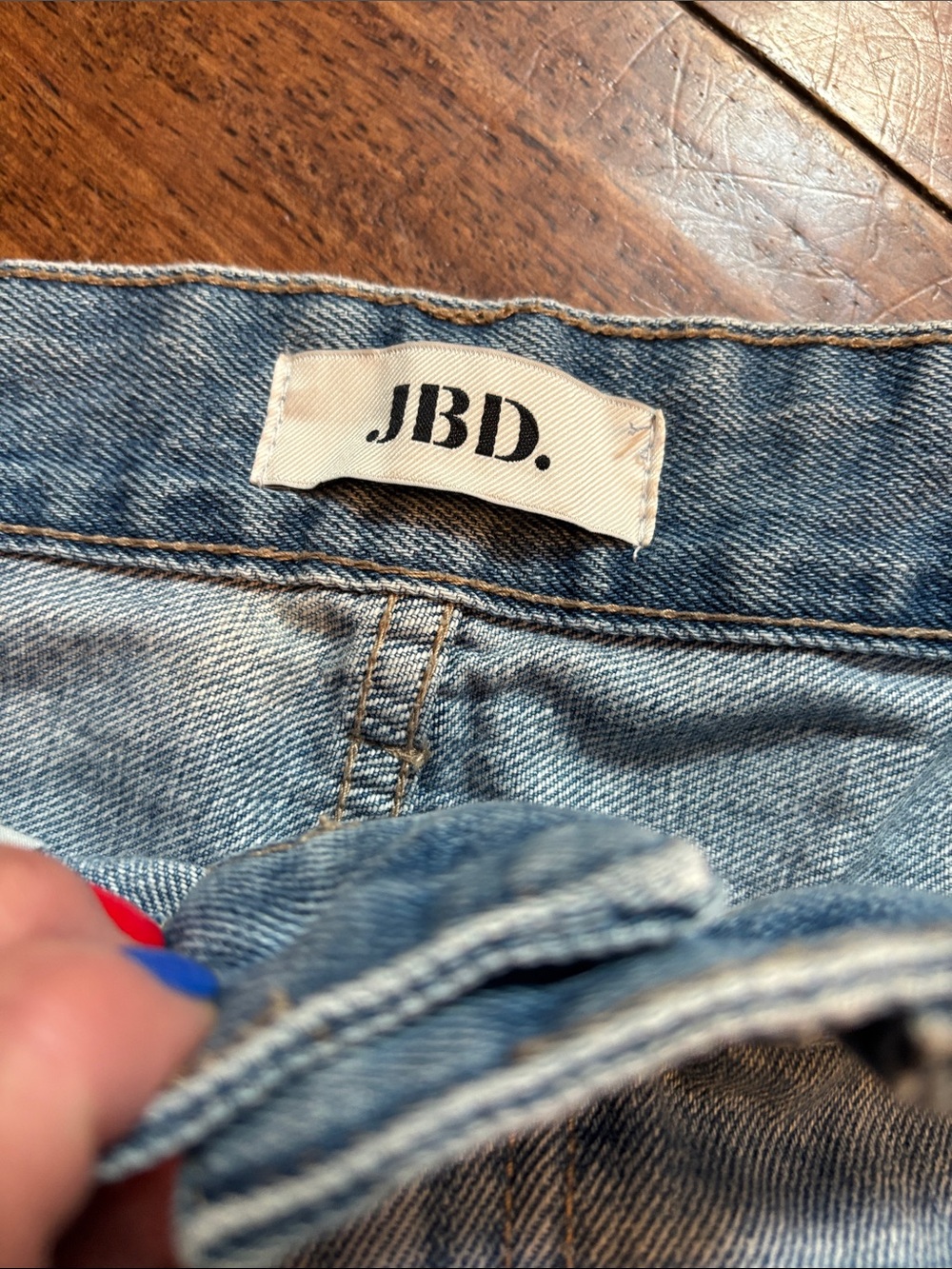 JBD M Distressed Light Blue Denim Mini Skirt - Picture 2 of 3